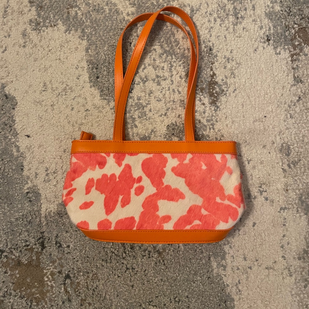 Orange and Cream Patterned Mini Bag